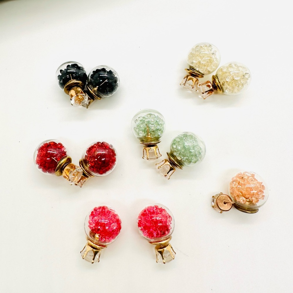Vintage Christmas Snow Globe Earrings lot